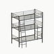 preview thumbnail 1 of 14, Twin Size Triple Bunk Bed with Two Ladders and Guardrails, Heavy Duty Metal Triple Bunk Bed Frame, Convertible into 3 Beds Black - Twin