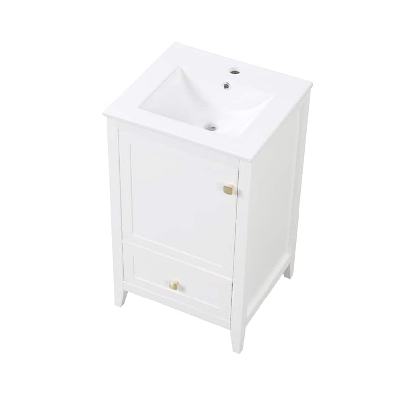 Roomfitters 20" Bathroom Vanity with Sink Cabinet with Soft Closing Door Drawer and Storage Rack