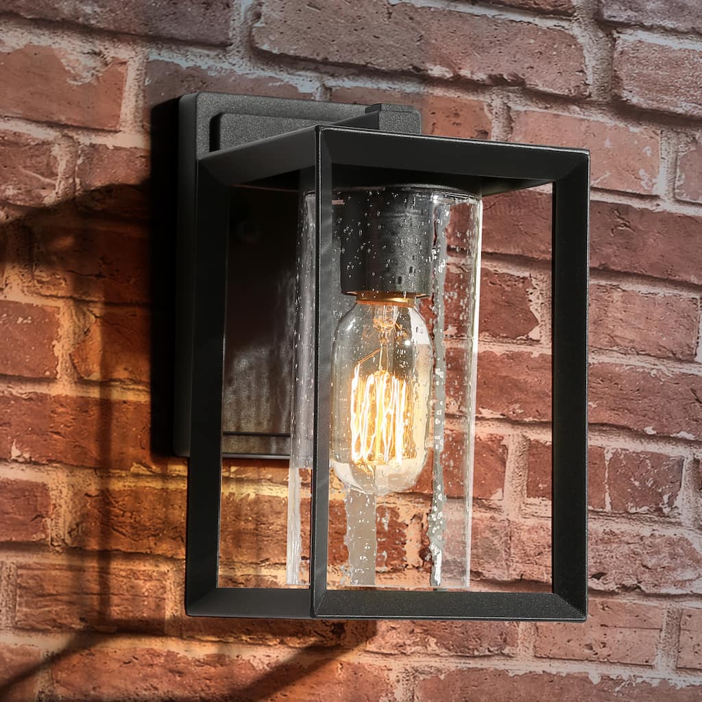 Black Outdoor Garage Lights Wall Lantern Waterproof Sconces - L 5" x W 6.5" x H 9"