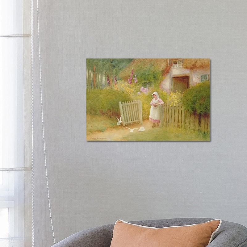 iCanvas "Feeding the Doves" by Arthur Claude Strachan Canvas Print - 18x26x1.5