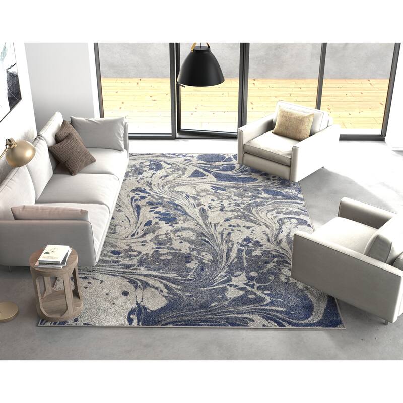 KAS Watercolors Mid-Century Marble Rug