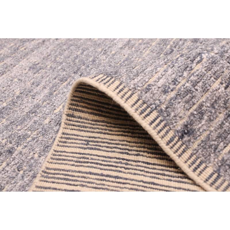 ECARPETGALLERY Hand Loomed Elysian Light Denim Blue Rug - 7'4 x 9'4