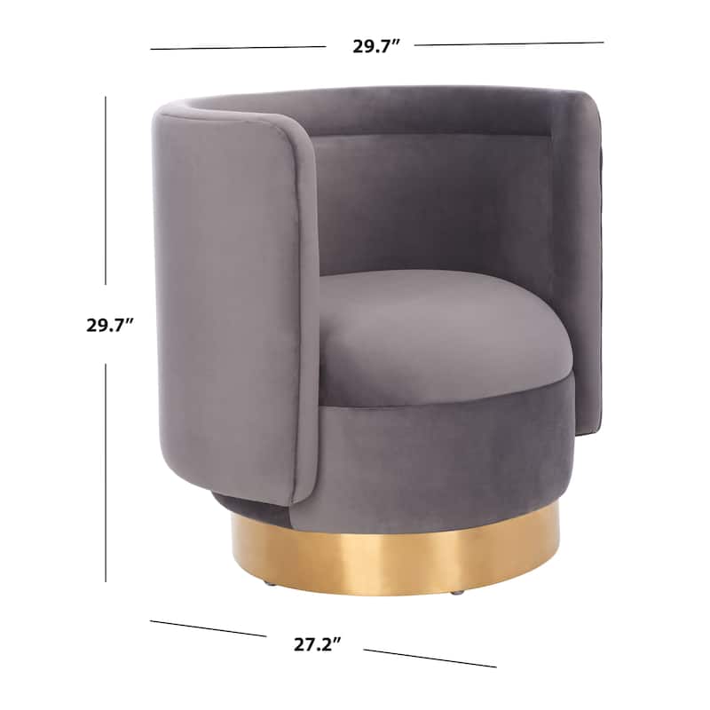 SAFAVIEH Couture Aneeta Swivel Accent Chair - 29.7" W x 27.2" L x 29.7" H - 30Wx27Dx30H