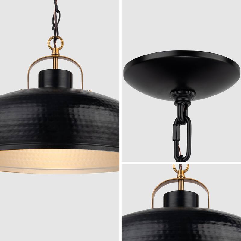 Brio Lighting Ambert 1 Light Rustic Farmhouse Metal Pendant Light