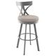 Option Beige Faux Leather/Glossy Grey Metal