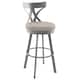 Option Beige Faux Leather/Glossy Grey Metal