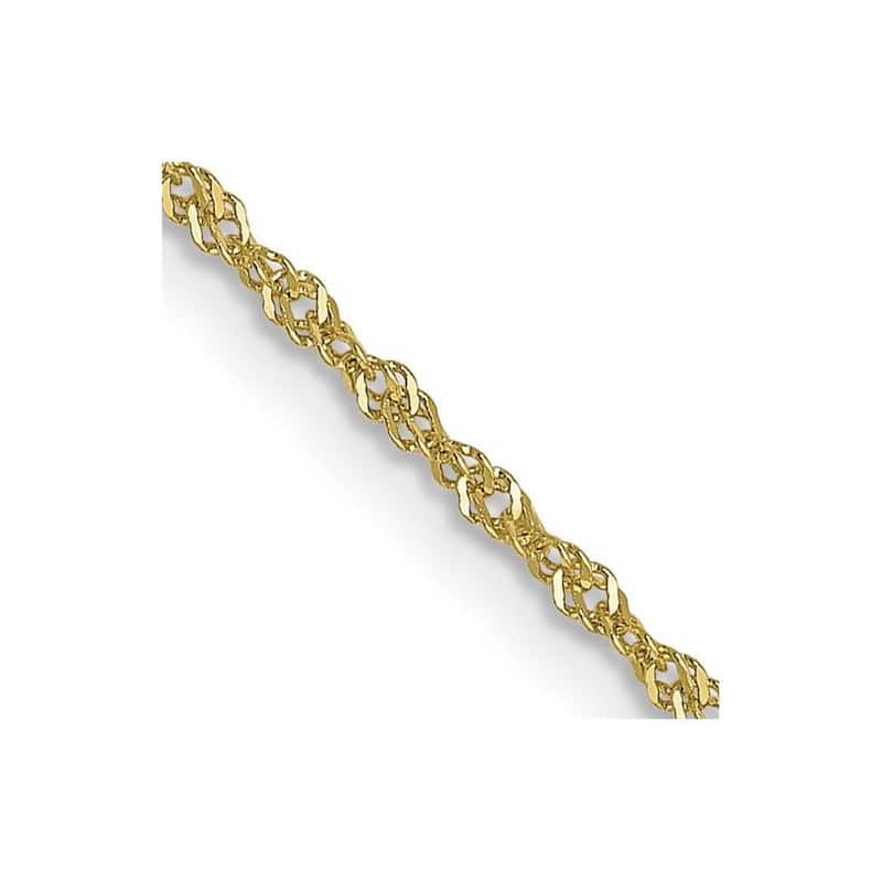 Curata 10k Yellow Gold Solid 1.0mm Baby Box Chain Necklace Options: 16 18 20