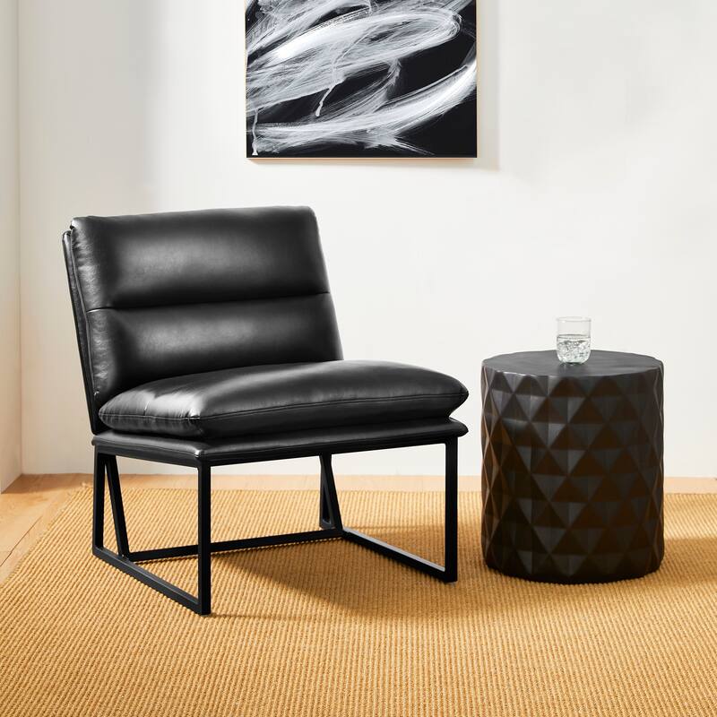 Glitzhome Set of 2 30.25"H Modern Ergonomic PU Accent Armless Chair