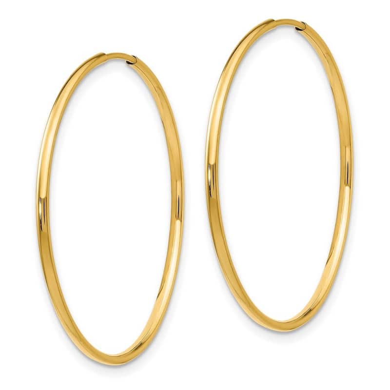 Curata 14k Yellow Gold Polished Endless Hoop Earrings 32x2mm