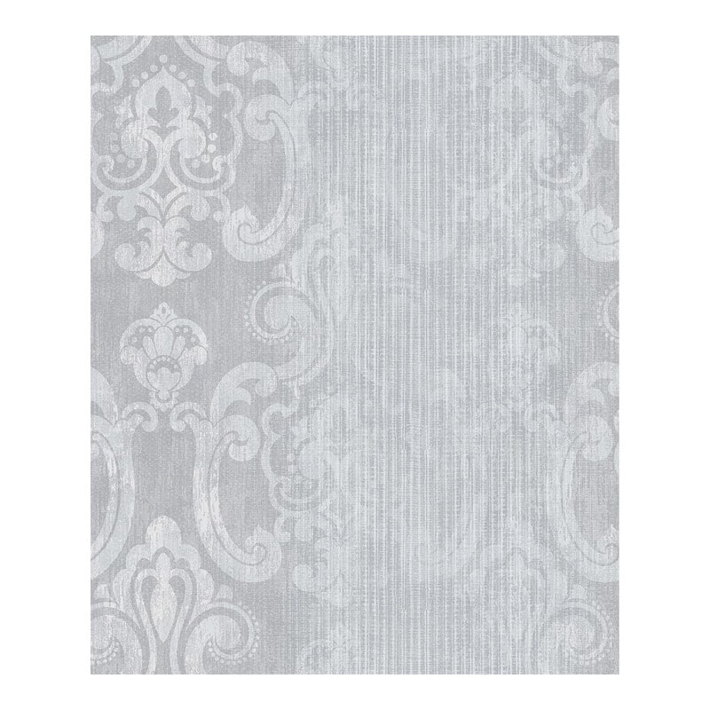 Advantage Ariana Silver Striped Damask Wallpaper - 21 x 396 x 0.025