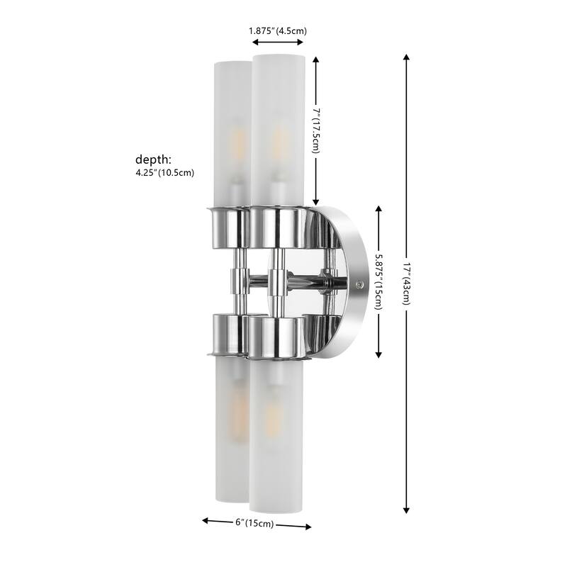 SAFAVIEH Lighting Amala Modern 4-Light 4-inch Wall Sconce (LED Bulbs Included) - 4.3 In. W x 6 In. D x 17 In. H - 4Wx6Dx17H