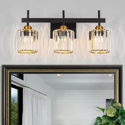 3/4/5-Light Dimmable Crystal Modern Bathroom Vanity Lights Fixtures Over Mirror