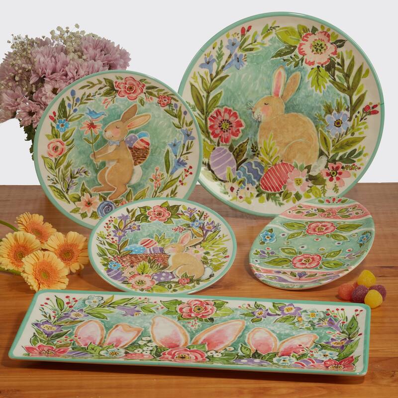 Certified International Joy Of Easter 11" Melamine Dinner Plates, Set of 6 - 11" Dia.