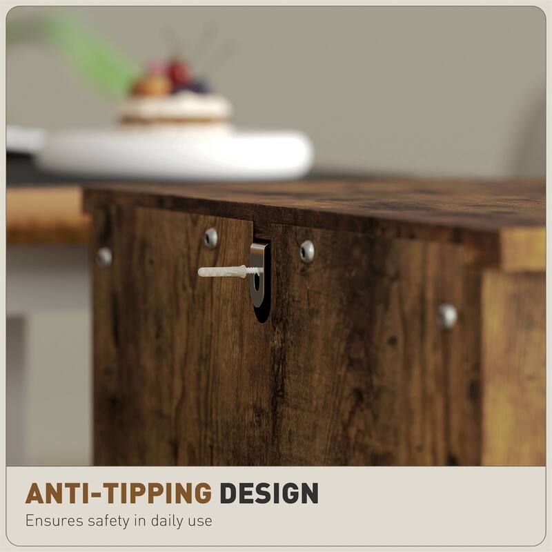 Rustic Brown Storage File Cabinet with 3 Drawers Printer Stand for Home or Office Use