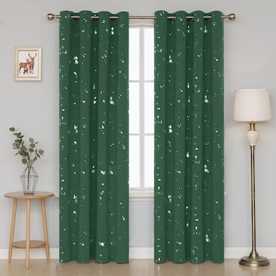 Deconovo Silver Spot 52 Width Curtain Panel Pair (2 Panel)