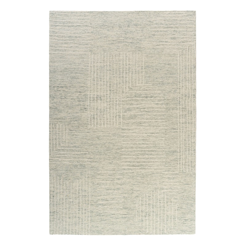 Sevita Contemporary Geometric Hand-Tufted Area Rug - 2' x 3' - Green/Ivory