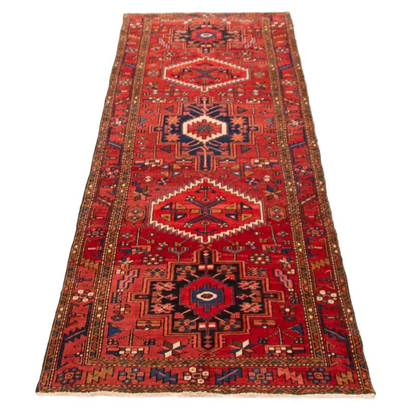 ECARPETGALLERY Hand-knotted Sarabi Red Wool Rug - 3'7 x 11'2