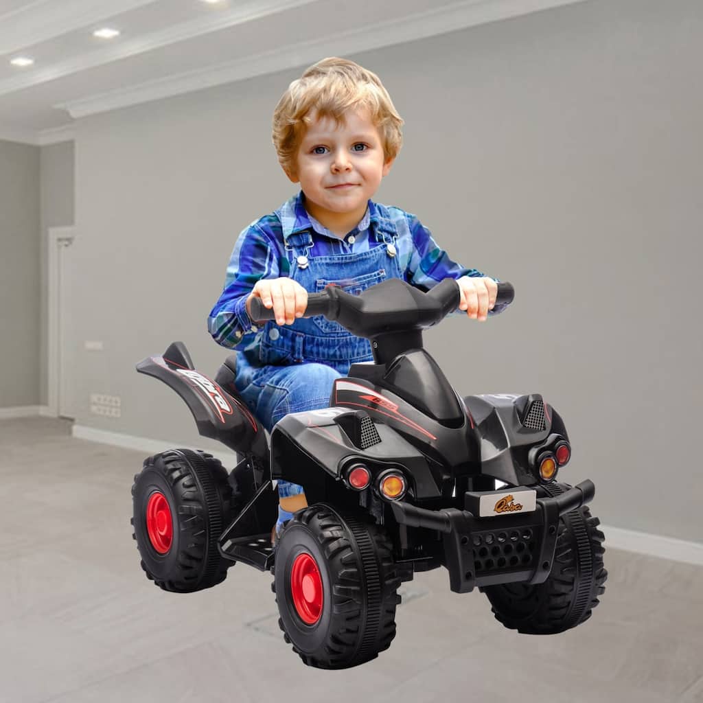 6V Kids Electric ATV Ride-On Quad Car with Music, Safe Speed, and Durable Build for Boys & Girls Ages 2-6 - Black