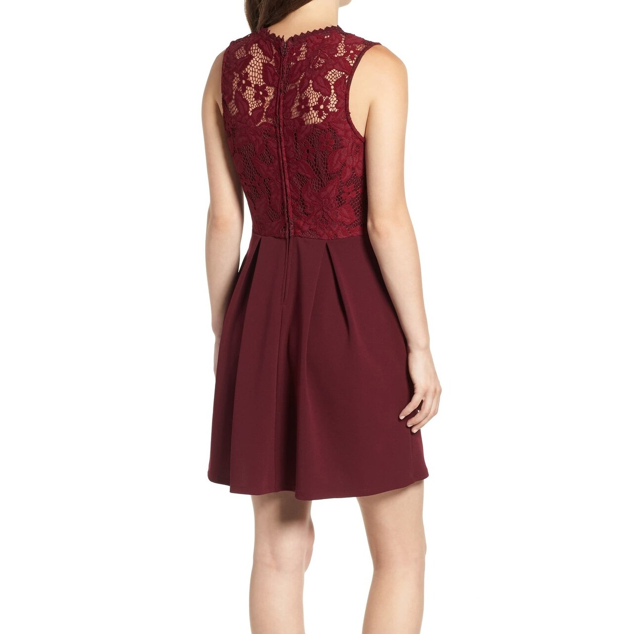 wine red casual dress