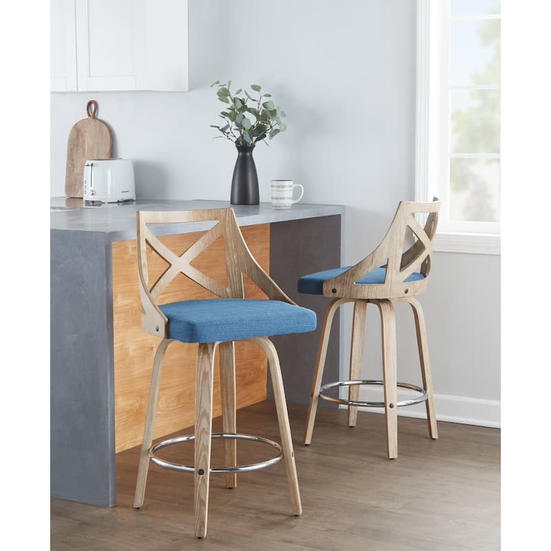 The Gray Barn Charlotte 26" Fixed-Height Counter Stool with Bent Wood Legs (Set of 2)