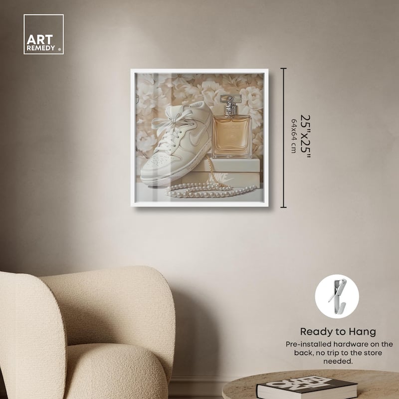 White Sneakers and Pearls Shadowbox by Art Remedy
