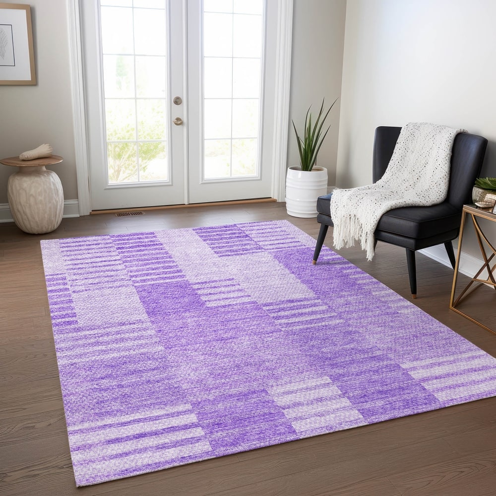 Machine Washable Indoor/ Outdoor Chantille Geometric Contemporary Rug