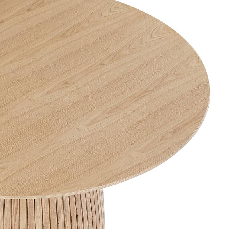 Round Dining Table Modern Wood Kitchen Table 47.24" Circular Tabletop for Leisure Coffee Table