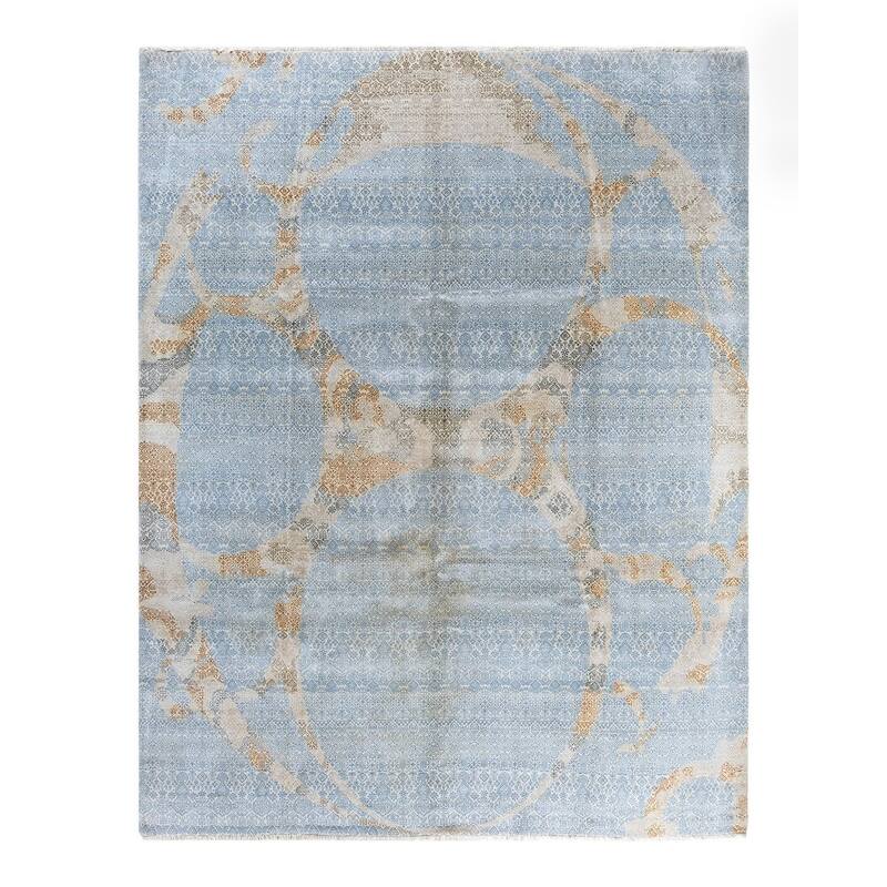 Ikat One-of-a-Kind Hand-Knotted Area Rug, Blue - 8' 1" x 10' 3"