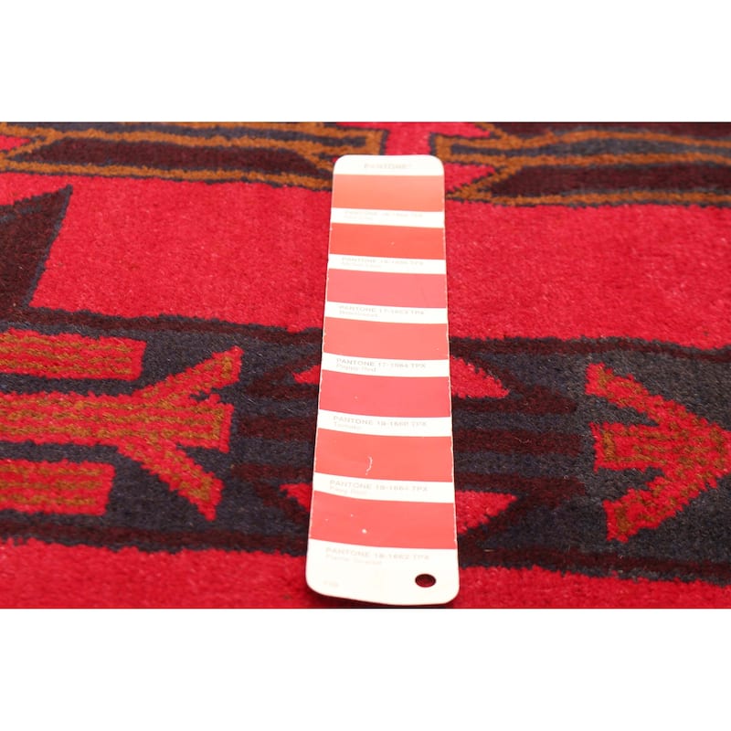 ECARPETGALLERY Hand-knotted Teimani Red Wool Rug - 3'7 x 6'11