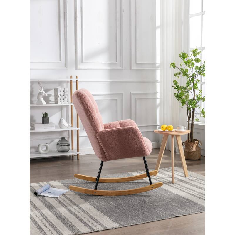 31.5" High Back Buttons Tufted Rocking Chair