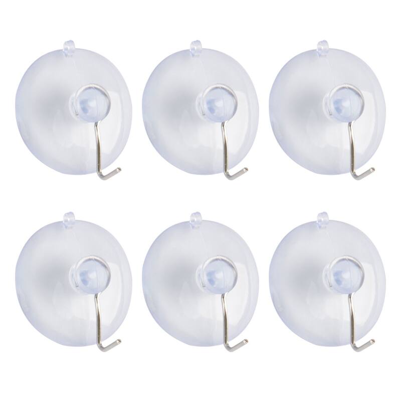 Suction Cup Hook 1.6" Removable Metal Hook Wall Vacuum Hooks Hangers - Clear