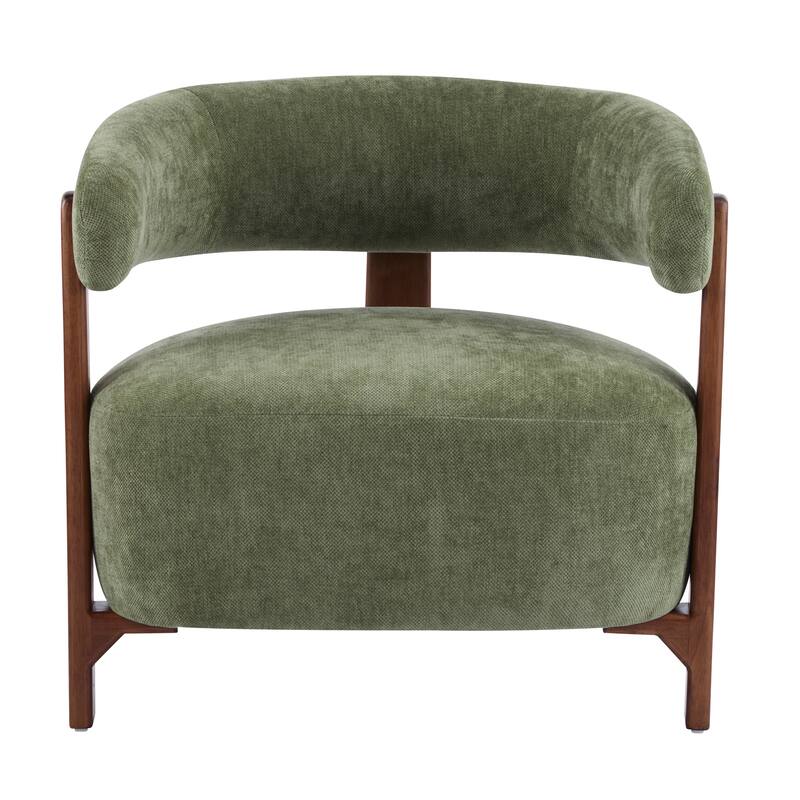Christopher Knight Home - Accent Arm Chair Modern Upholstered Fabric Chair with Rubber Wood Legs
