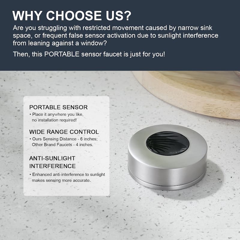 WOWOW Single Handle Pull Down Sprayer Kitchen Faucet with Mobile Sensor