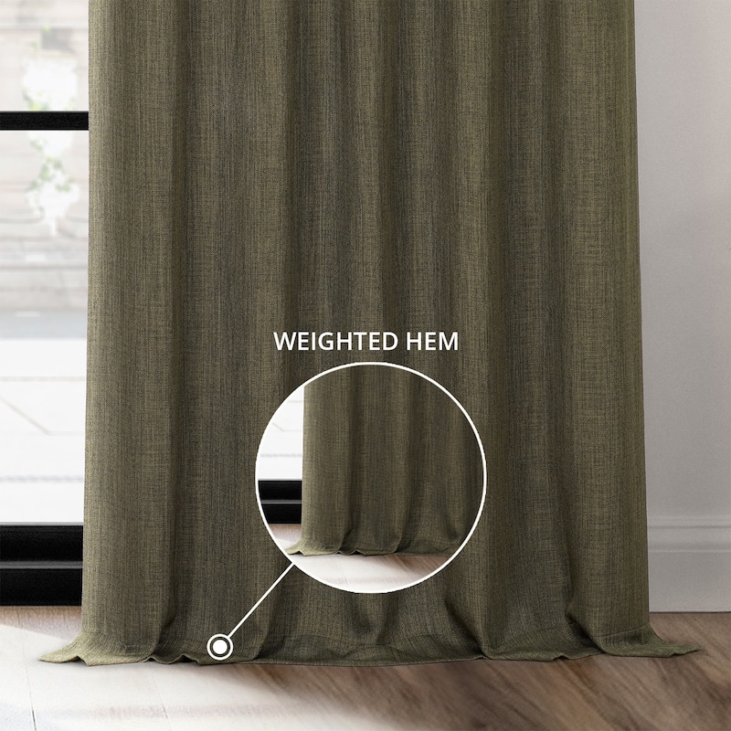Exclusive Fabrics Textured Faux Linen Extra Wide Room Darkening Curtains for Bedroom & Living Room Curtains (1 Panel)