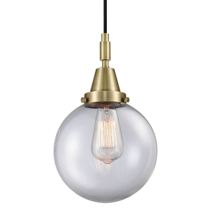 Innovations Lighting 447-1P-G202-8 Beacon 8" Wide Mini Pendant with - Antique Brass