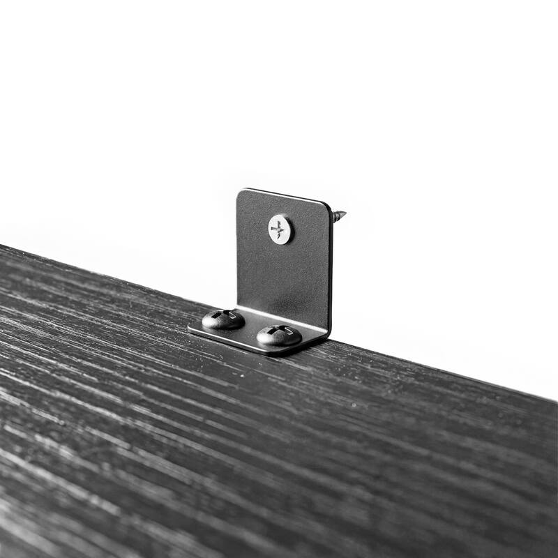 63" Industrial Glass Display Cabinet with LED Lights, 4-Door Metal & Wood Curio Sideboard for Living Room