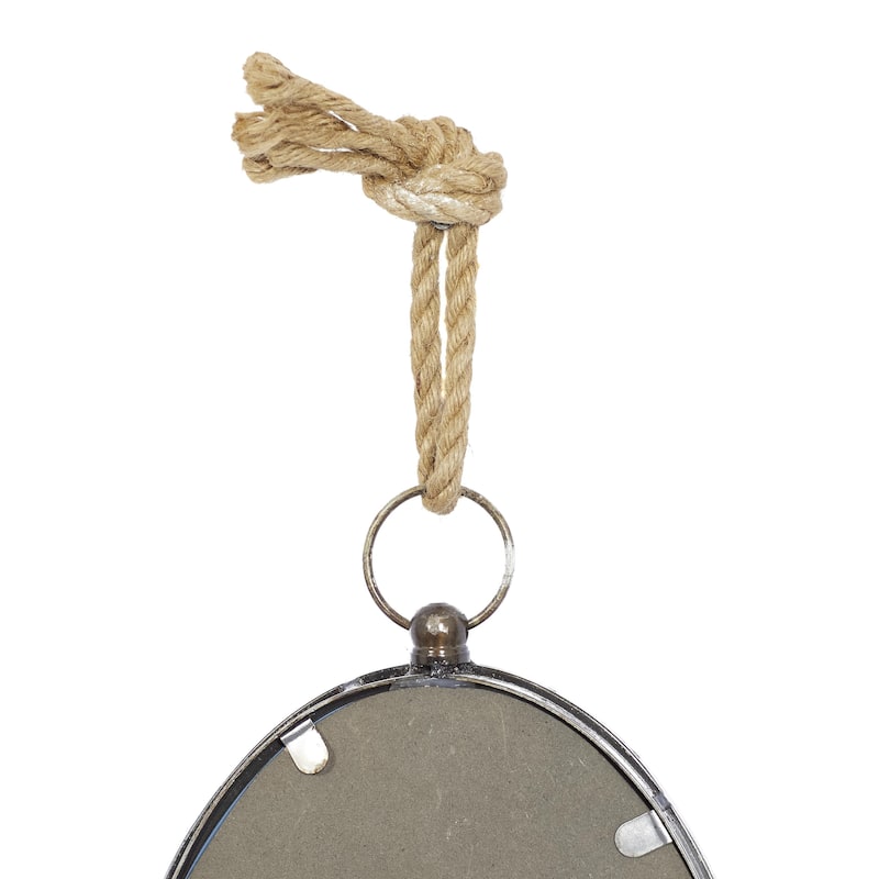 Metal Wall Mirror with Hanging Rope - Set of 5 Gray - Roche River Decor