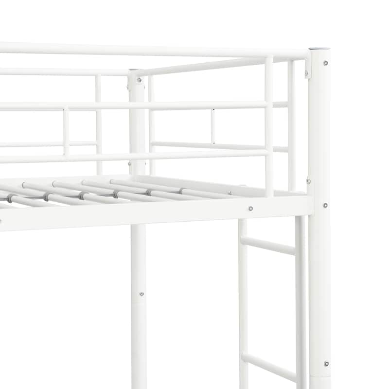 Full Over Full Metal Bunk Bed with Trundle, No Box Spring Required, Easy Assembly, Sturdy Steel Frame