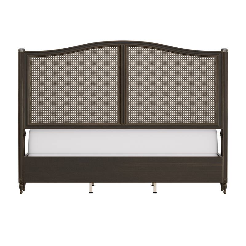 Hillsdale Furniture Sausalito Wingback Wood Cane Panel Bed
