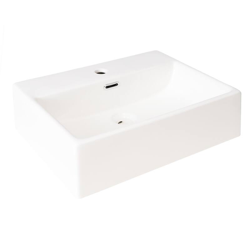20" MDF Bathroom Vanity with Ceramic Integrated Basin, Solid Wood Legs