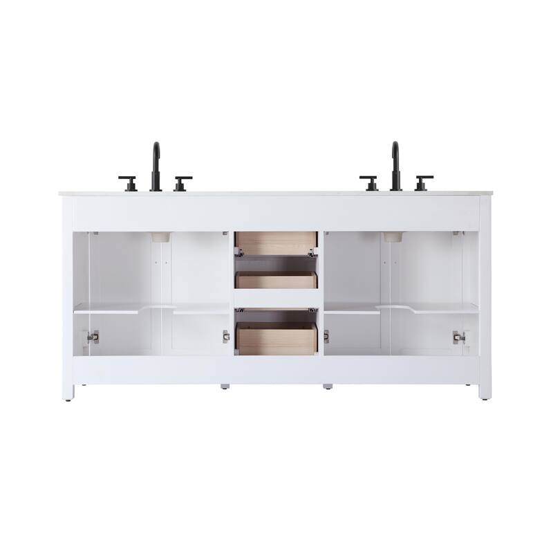 Elegant Lighting VF29572D Alina 72" Free Standing Double Basin Vanity