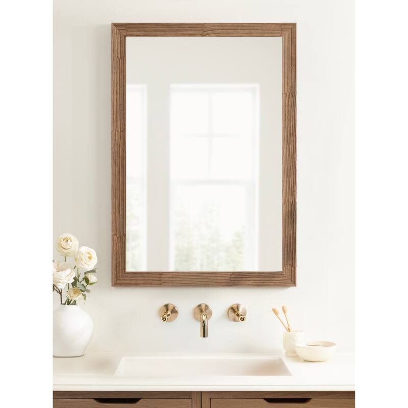 Kate and Laurel Travon Rectangle Bathroom Wall Mirror