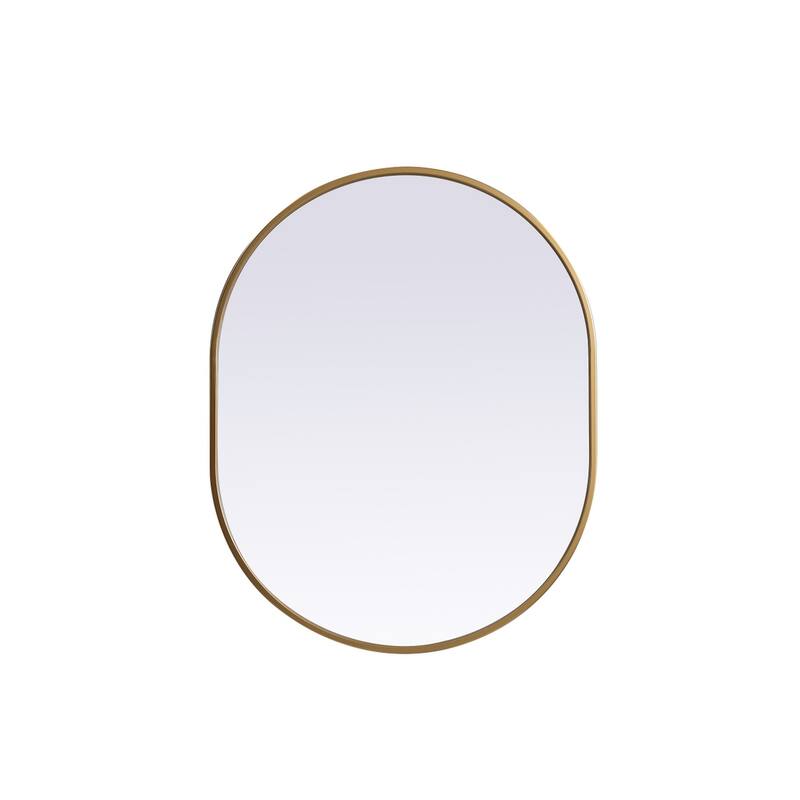 Indigo Home Metal Frame Oval Mirror 24x30 Inch - Brass