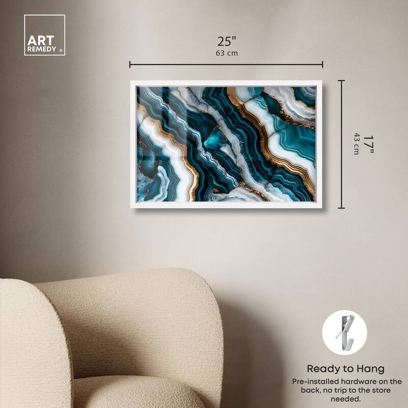 Teal Tides Treasure I Shadowbox by Art Remedy