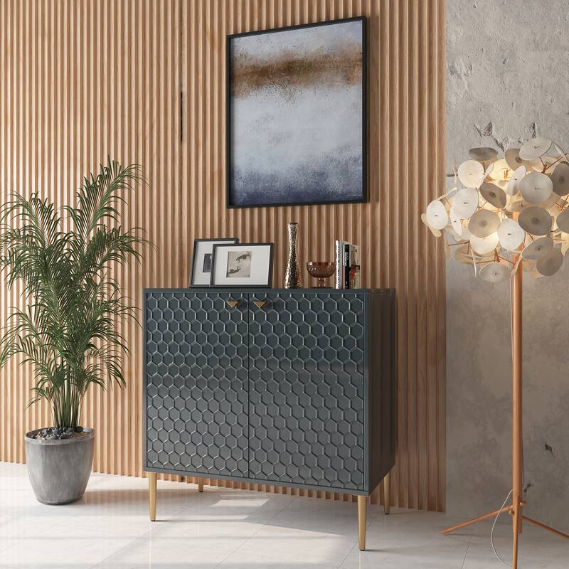 2 Door Blue Locker Accent Cabinet