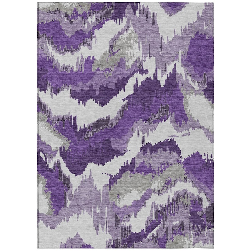 Machine Washable Indoor/ Outdoor Chantille Ombre Abstract Rug