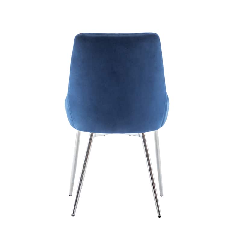 Porthos Home Tam Tufted Velvet Dining Chairs with Chrome Legs, Set of 2