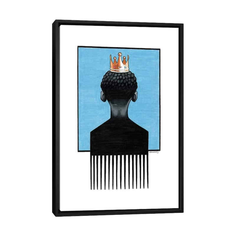 iCanvas "Little Prince Afropick" by Manasseh Johnson Framed Canvas Print - Black - 40x26