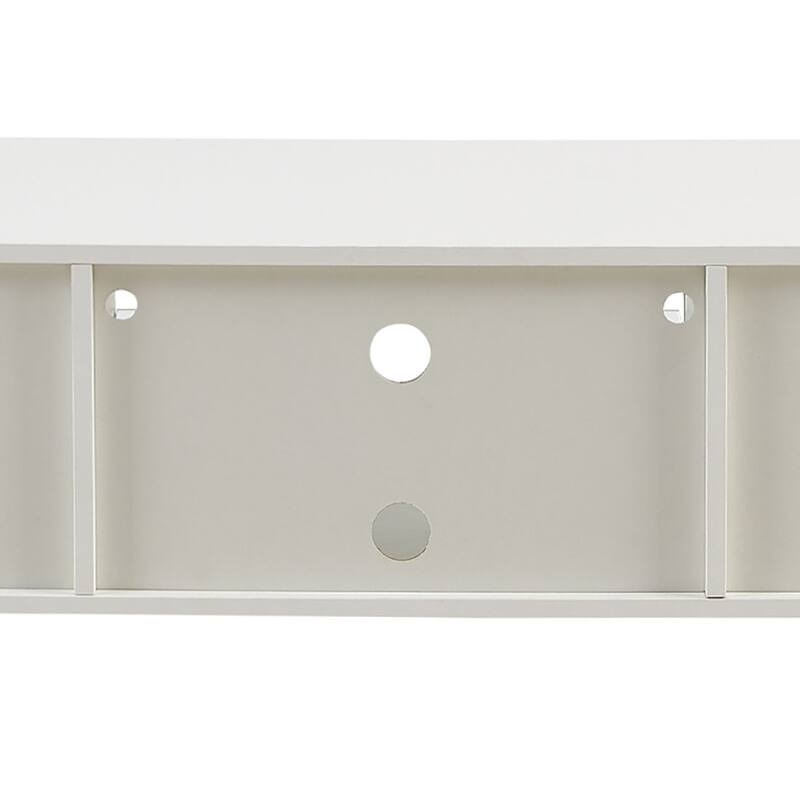 Classic Farmhouse Style Wooden TV Stand with Remote Control LED Light Strip