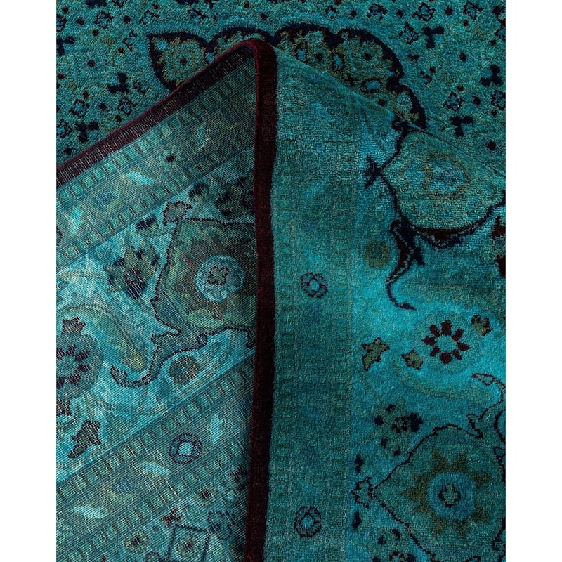 Fine Vibrance One-of-a-Kind Hand-Knotted Area Rug - Blue, 8' 2" x 10' 5" - 8' 2" x 10' 5"